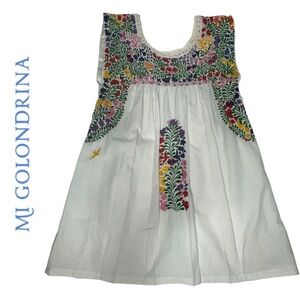 MI Golondrina  Hand Embroidered Flores Blouse xs